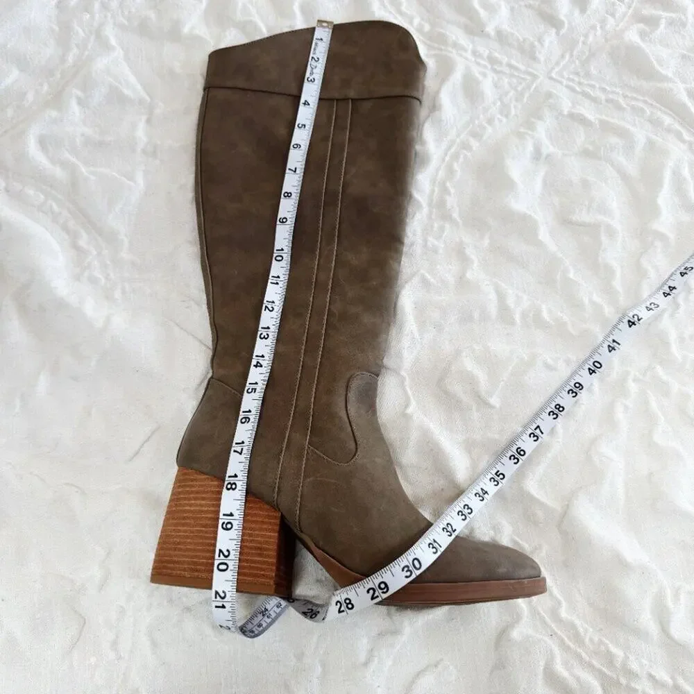 Korks Leather Tall Boots Size 9.5 New